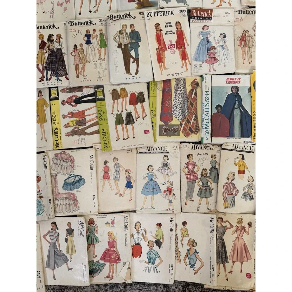 Lot 100+ Vintage Sewing Patterns 50s 60s 70's 80s McCalls Dresses Baby Halloween